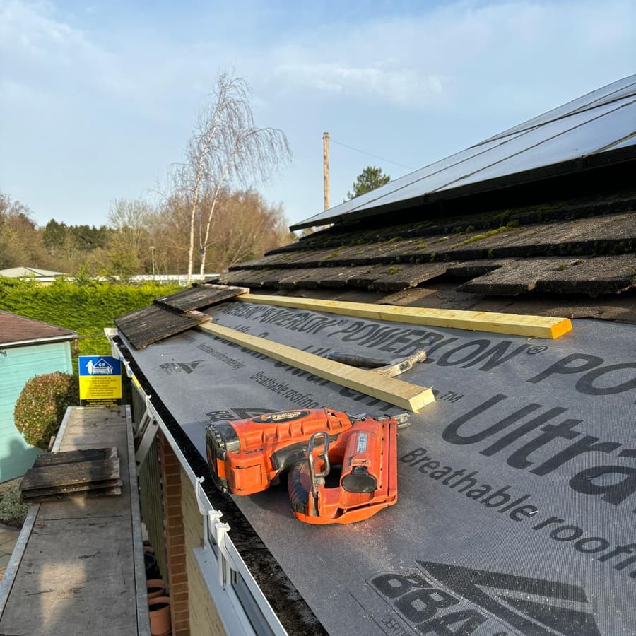 New breathable membrane and treated battens at the eaves