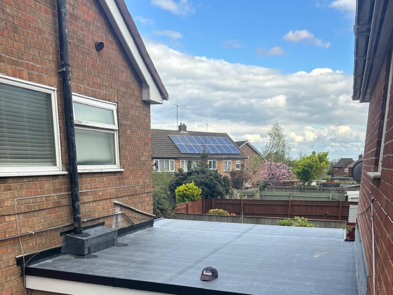 A finished new rubber flat roof