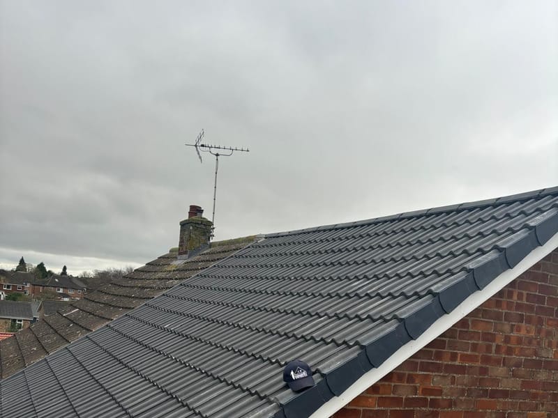 A finished new tiled roof