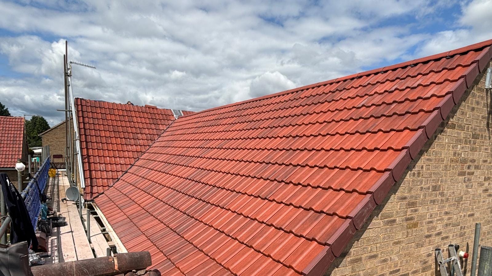 A finished new tiled roof